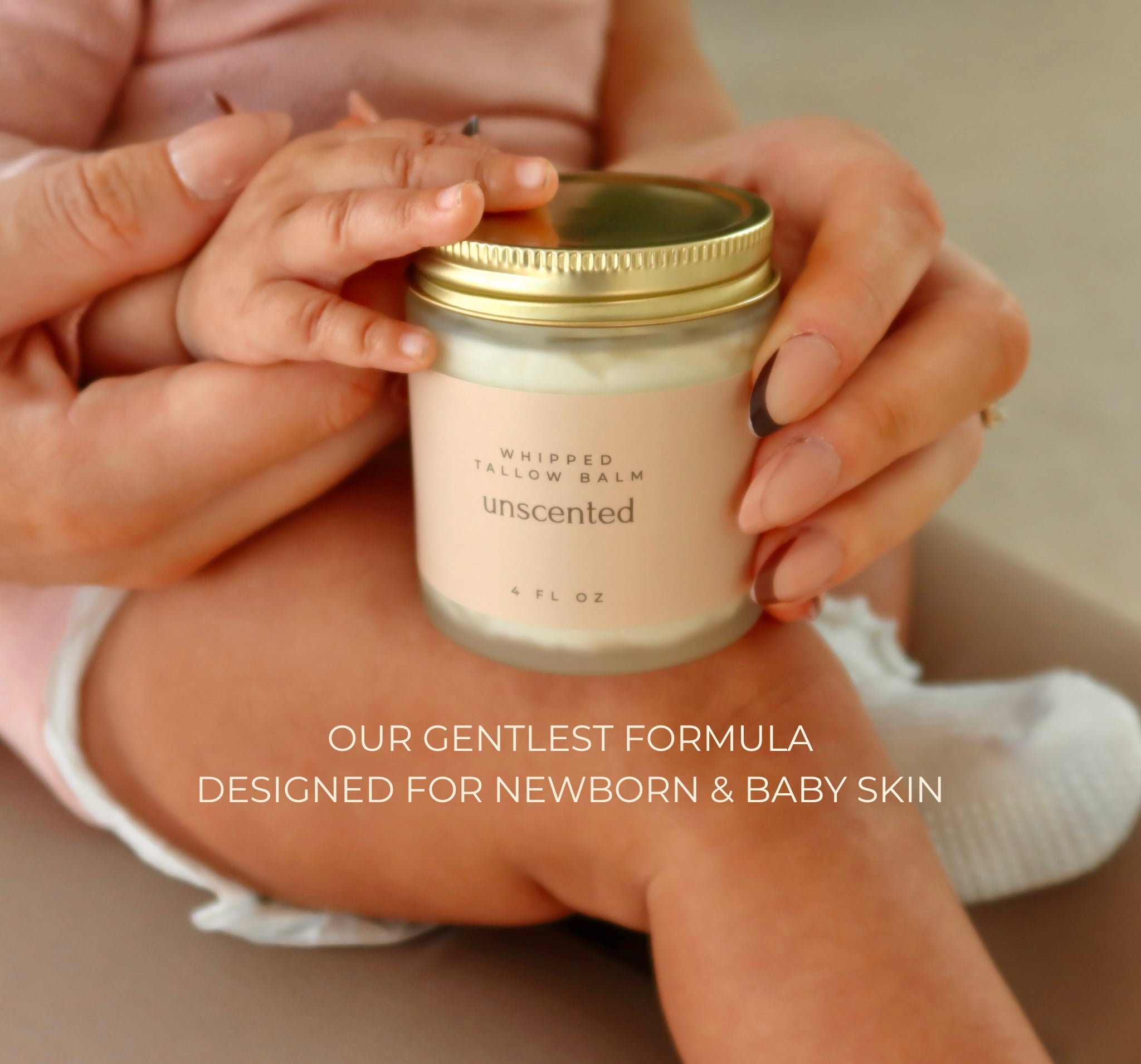 Unscented Whipped Tallow Balm (Calendula & Chamomile Herb-Infused)