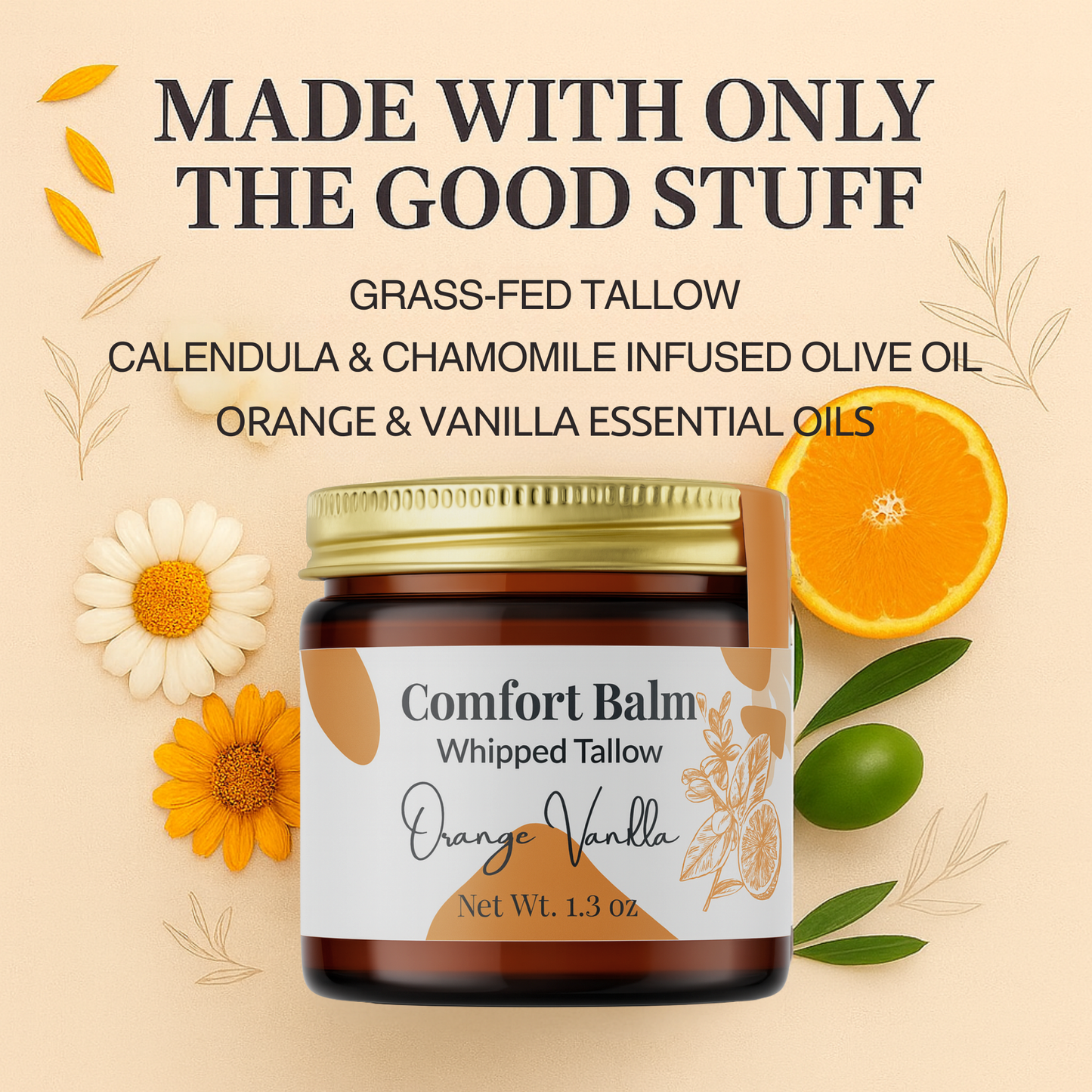 Orange Vanilla Whipped Tallow Balm