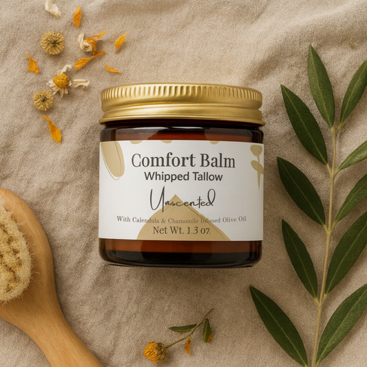 Unscented Whipped Tallow Balm (Infused with Herbs)