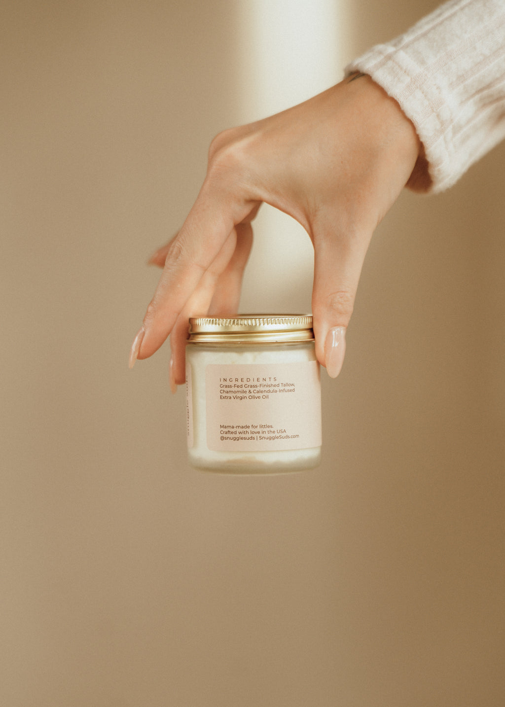 Unscented Whipped Tallow Balm (Calendula & Chamomile Herb-Infused)