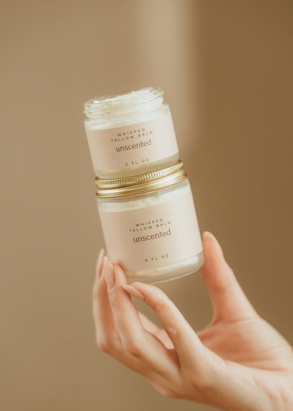 Unscented Whipped Tallow Balm (Calendula & Chamomile Herb-Infused)