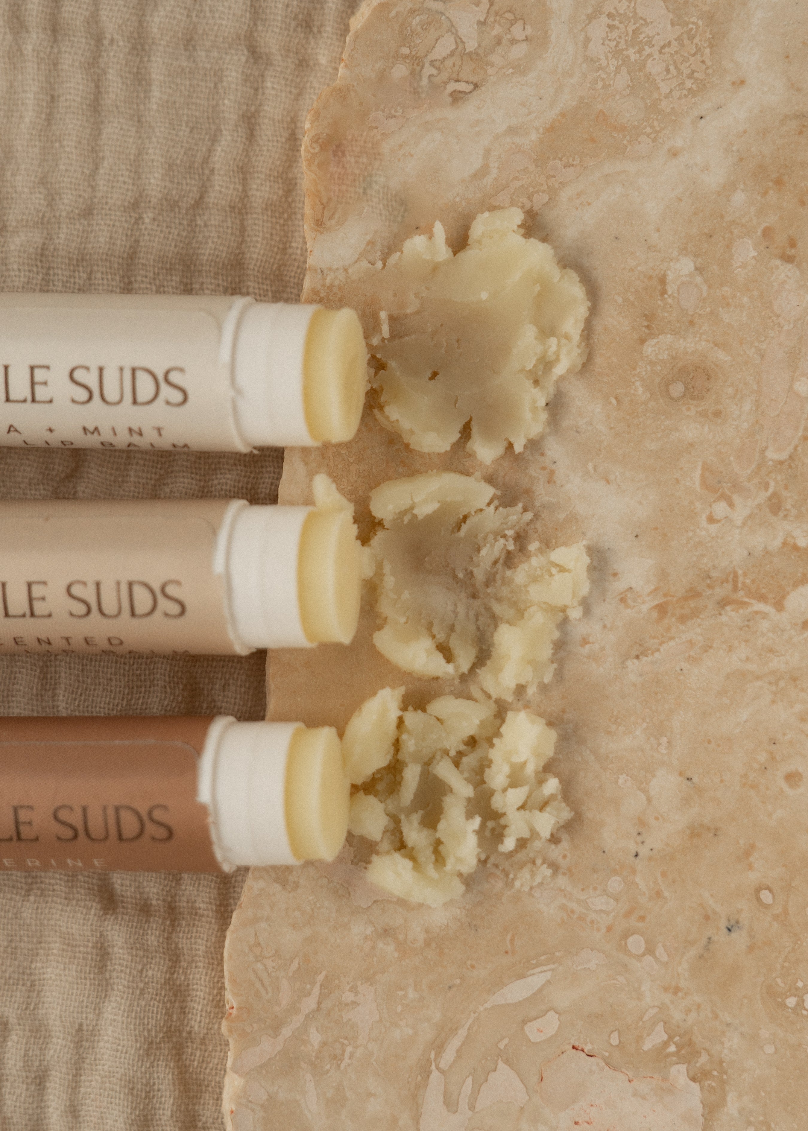 Tallow Lip Balm Trio (Vanilla Mint, Unscented, Tangerine)