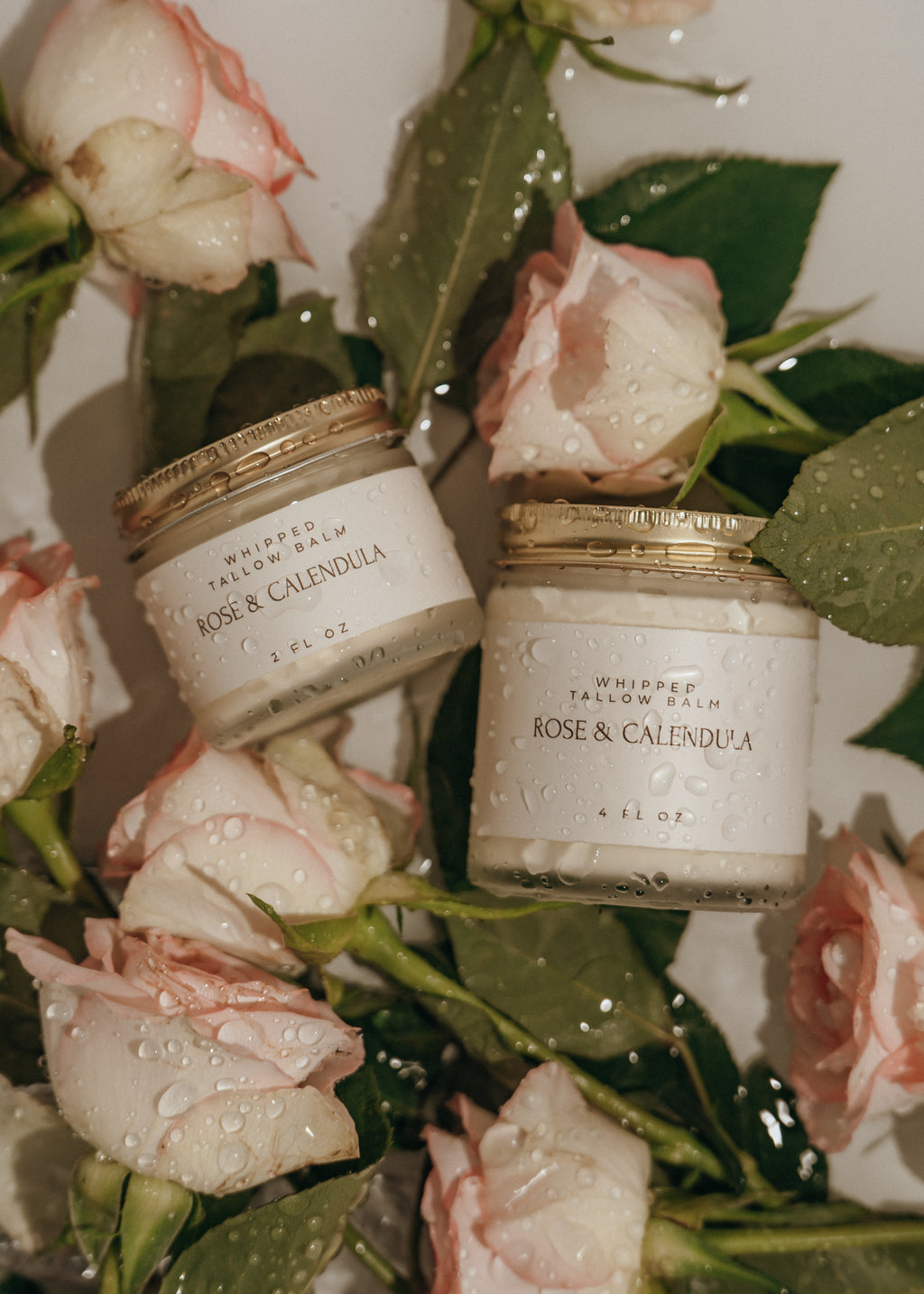 Rose & Calendula Whipped Tallow Balm (Lightly Scented with Flowers)