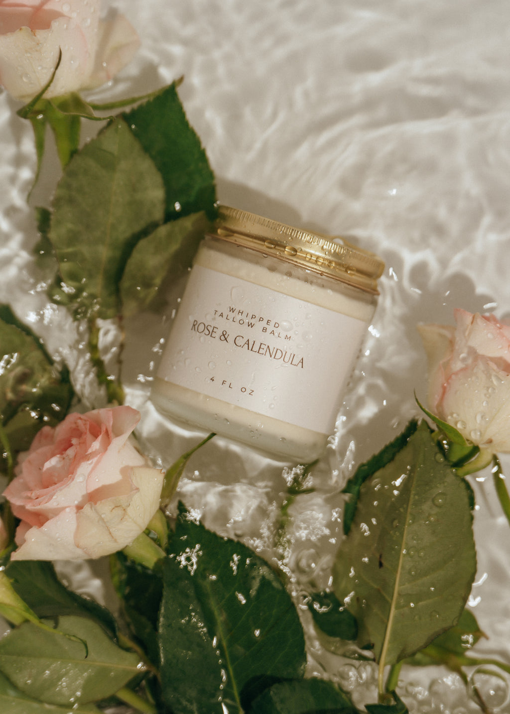 Rose & Calendula Whipped Tallow Balm (Lightly Scented with Flowers)