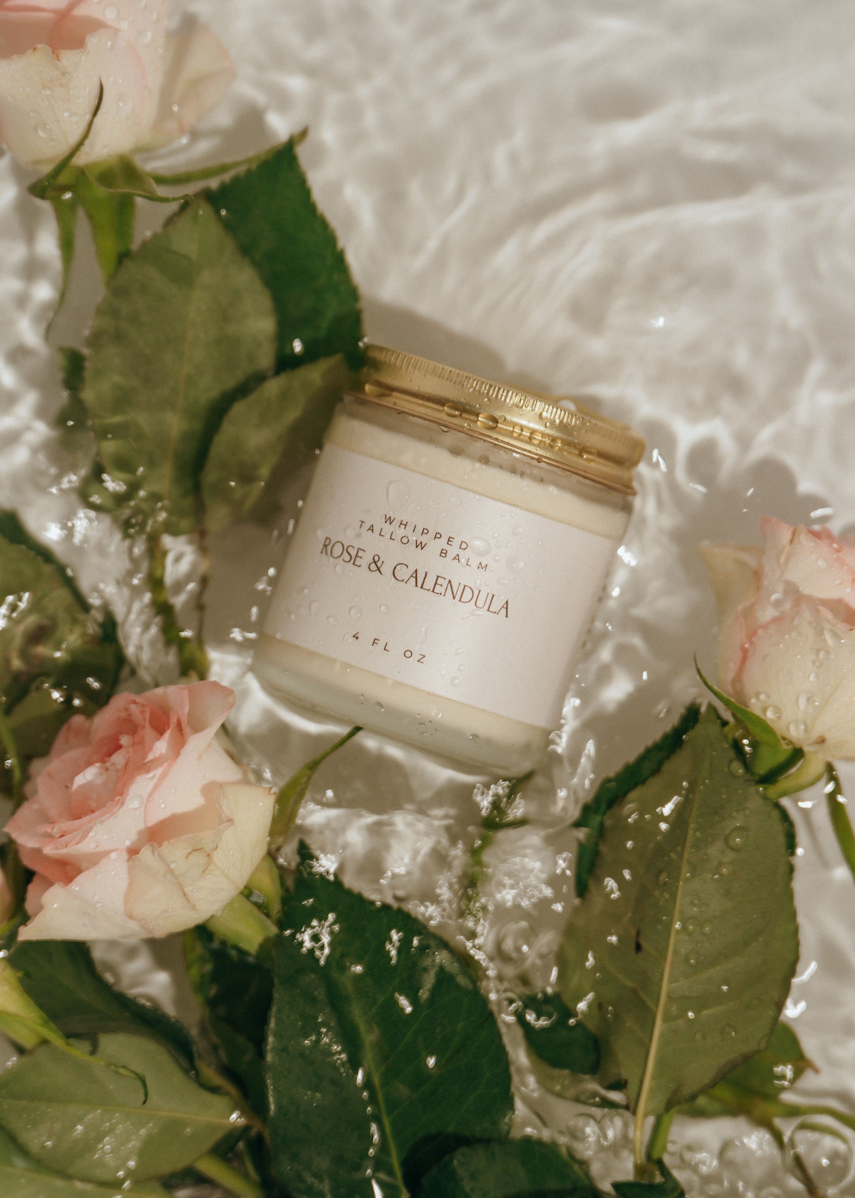 Rose & Calendula Whipped Tallow Balm (Lightly Scented with Flowers)