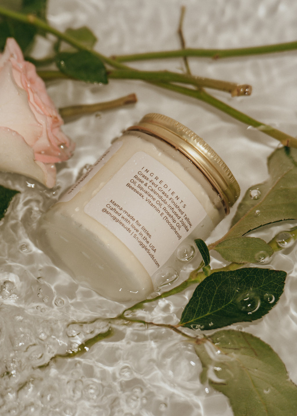Rose & Calendula Whipped Tallow Balm (Lightly Scented with Flowers)