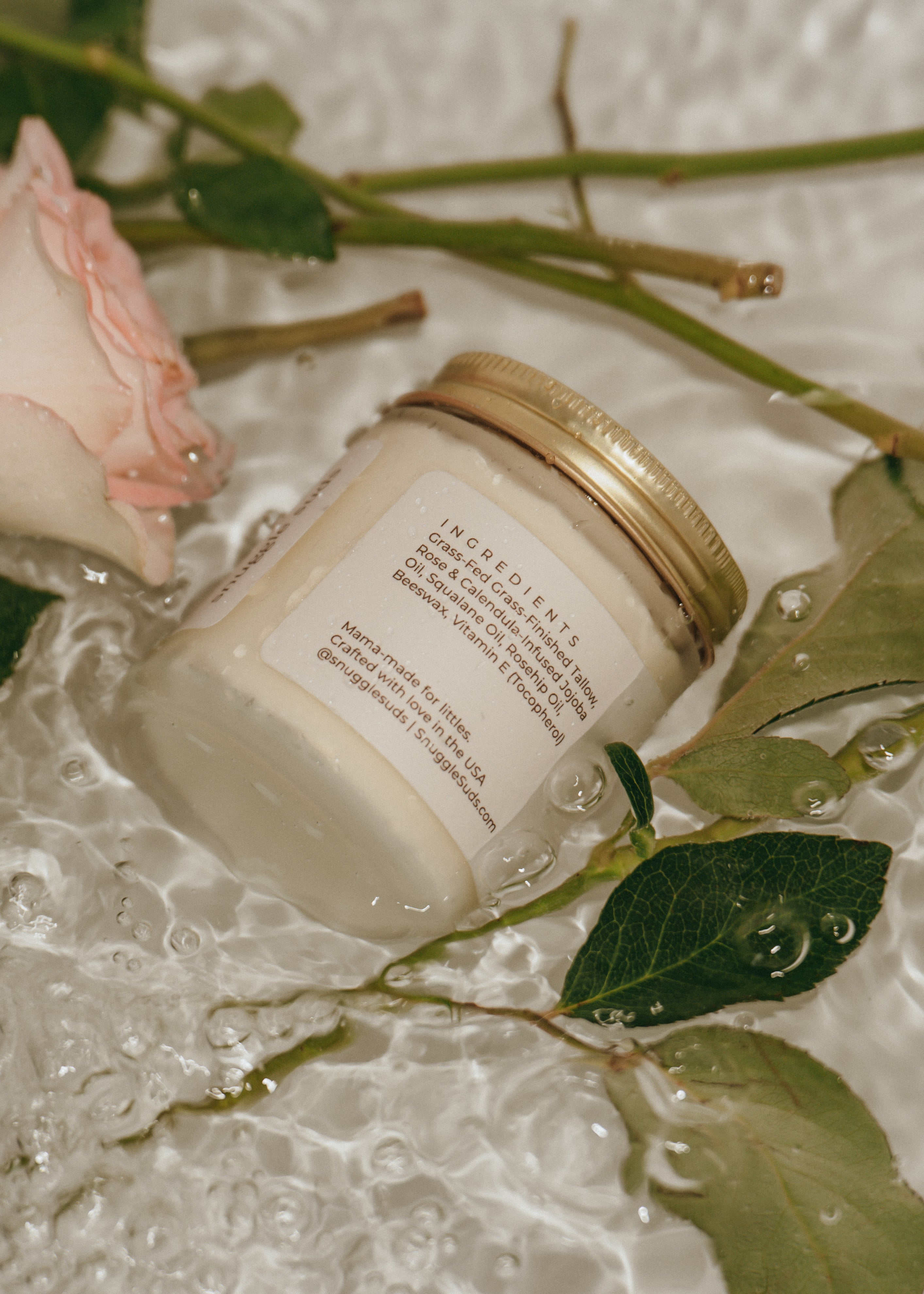 Rose & Calendula Whipped Tallow Balm (Lightly Scented with Flowers)