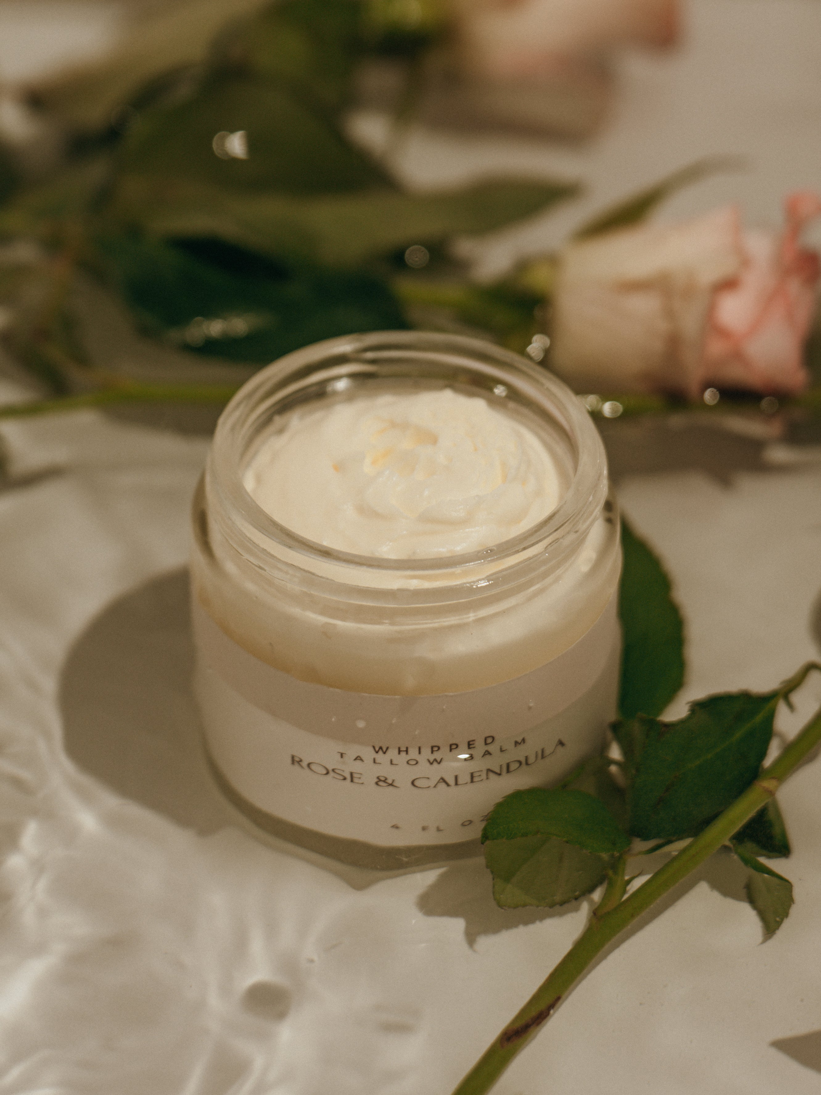 Rose & Calendula Whipped Tallow Balm (Lightly Scented with Flowers)