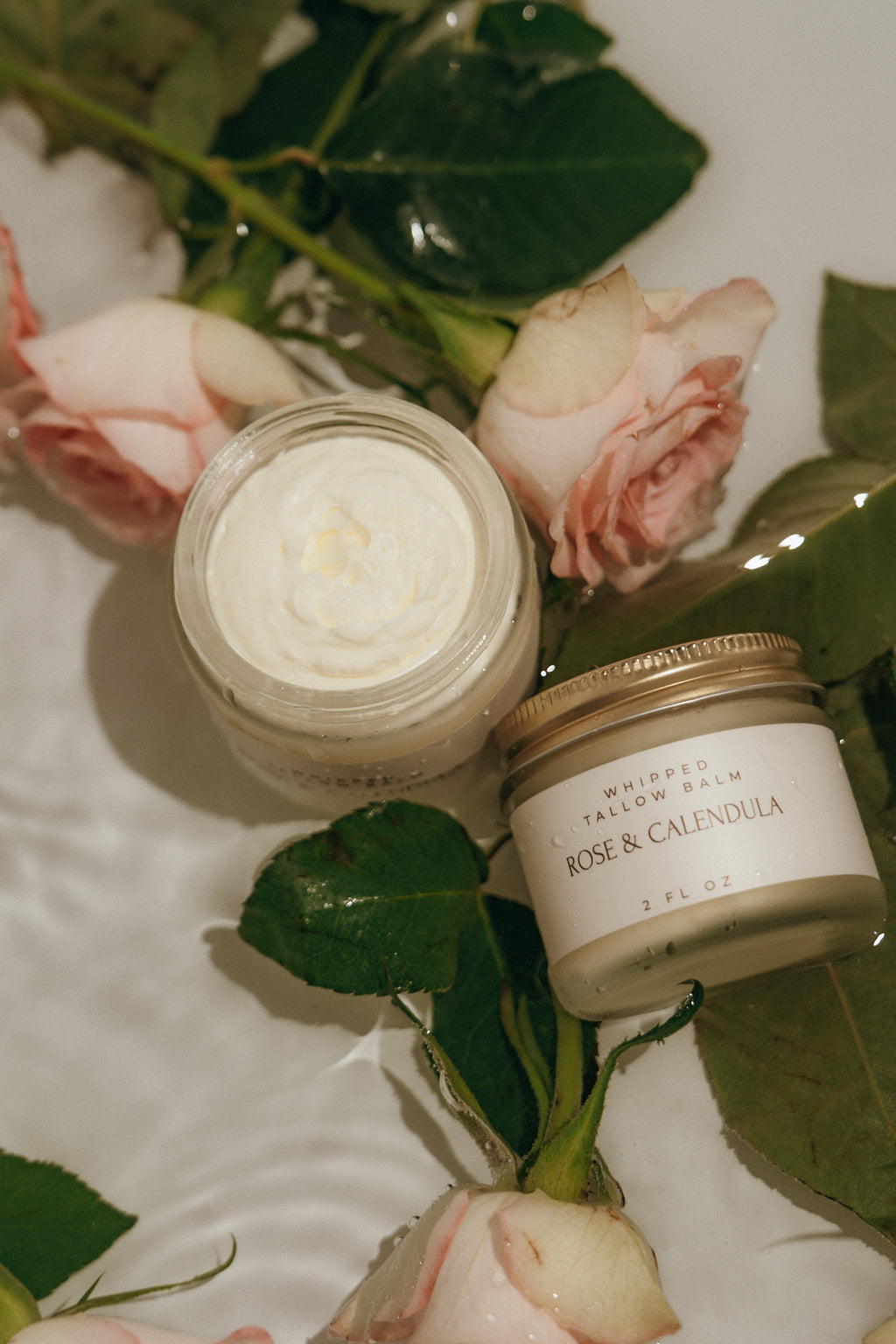 Rose & Calendula Whipped Tallow Balm (Lightly Scented with Flowers)